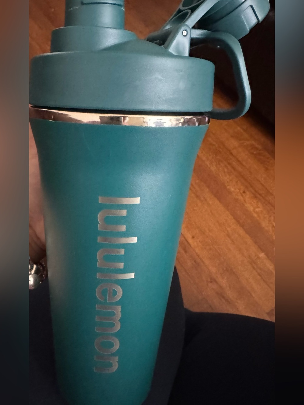 lululemon athletica Teal Travel Mug with Silver Accent